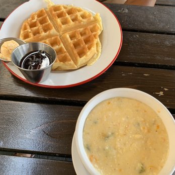 Public House - Waffles and cheddar jalapeño grits - Cocktail Bars Near Me - Ferndale, Michigan