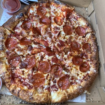 Pinches Pizzas - Corrected pizza: large stuffed crust, pepperoni and bacon pizza - Pizza Near Me - Long Beach, California Pinches Pizzas - Corrected pizza: large stuffed crust, pepperoni and bacon pizza - Pizza Near Me - Long Beach, California