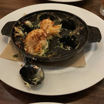 Seasons 52 - Mushrooms with crab and spinach. - New American Near Me - San Antonio, Texas Seasons 52 - Mushrooms with crab and spinach. - New American Near Me - San Antonio, Texas