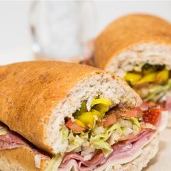 Cowboy Pizza - Hot Italian sandwich with basil pesto aioli!