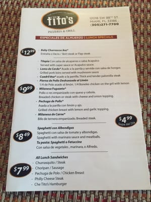 Menu photo 8 Che Tito's Miami, FL