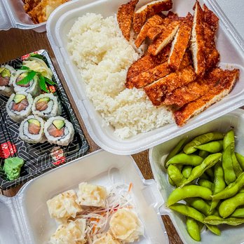 Sake - a variety of asian food in plastic containers - Japanese Near Me - High Point, North Carolina Sake - a variety of asian food in plastic containers - Japanese Near Me - High Point, North Carolina