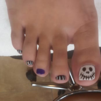 K Nails - Norco - In the Halloween spirit. Jack Skellington toes. - Nail Salons Near Me - Norco, California K Nails - Norco - In the Halloween spirit. Jack Skellington toes. - Nail Salons Near Me - Norco, California