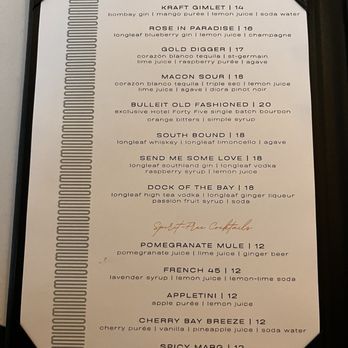 Loom Comfort Kitchen & Cocktails - Cocktail menu - Southern Near Me - Macon, Georgia