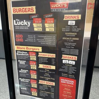 Lucky's Drive-In - Menu - 7/8/25 - Burgers Near Me - Sacramento, California Lucky's Drive-In - Menu - 7/8/25 - Burgers Near Me - Sacramento, California
