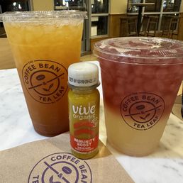 Our drinks and Vive Organic Wellness Shot Our drinks and Vive Organic Wellness Shot
