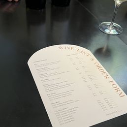 Wine list Wine list