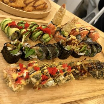 Akino - Top: Dragon, Volcano Middle: Spider roll (2 orders) Bottom: Dynamite, Nostalgic - Sushi Bars Near Me - Flushing, New York