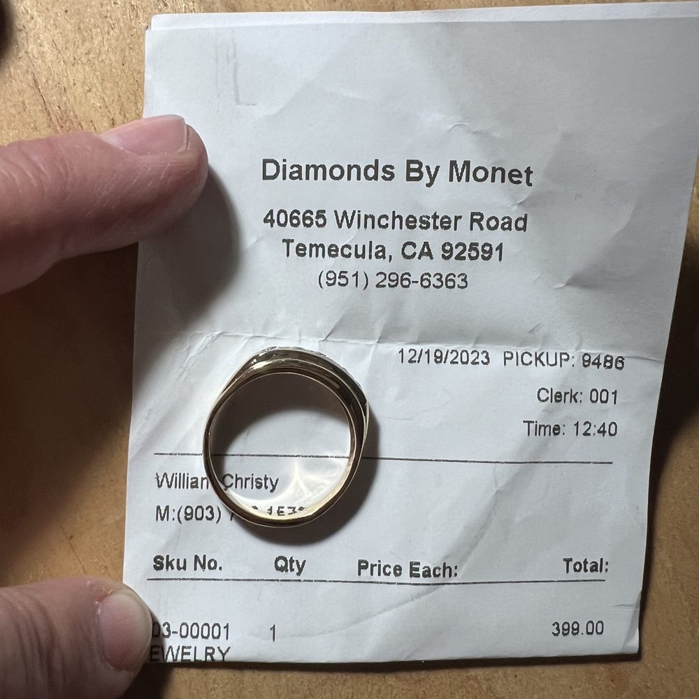Diamonds by Monet - Repaired ring - Jewelry Near Me - Temecula, California Diamonds by Monet - Repaired ring - Jewelry Near Me - Temecula, California