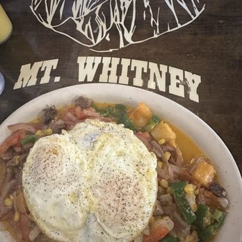 Mt Whitney Restaurant - Steak picado with over medium eggs , it does have jalapeños so it's a little bit spicy. Soooo good - American Near Me - Lone Pine, California Mt Whitney Restaurant - Steak picado with over medium eggs , it does have jalapeños so it's a little bit spicy. Soooo good - American Near Me - Lone Pine, California