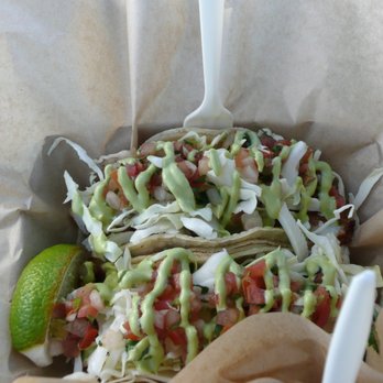 The Birds Cafe - fish tacos - ok but needed some sort of spice - Seafood Near Me - Bodega Bay, California