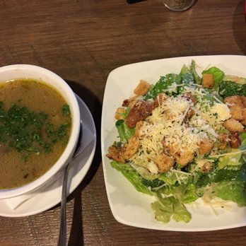 Tresino's - Mushroom soup and salad with a basalmic- type Cesar dressing - Italian Near Me - Wildomar, California Tresino's - Mushroom soup and salad with a basalmic- type Cesar dressing - Italian Near Me - Wildomar, California