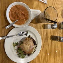 Frothy Monkey - Black bean burger and tomato soup