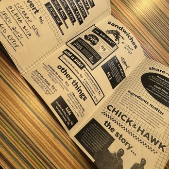 Chick & Hawk - Menu - Cocktail Bars Near Me - Encinitas, California