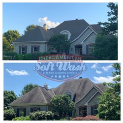 Great American Soft Wash - roof cleaning that looks like a new roof.