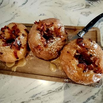 Great Maple - OHMYGOSH - These maple & bacon donuts are served warm & gooey. Yummy - New American Near Me - Newport Beach, California