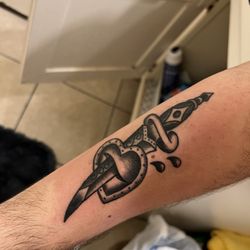Authentic Roots Tattoo - my first traditional piece Moises did.