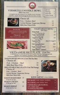 Menu photo 4 Saigon Noodles Lafayette, LA