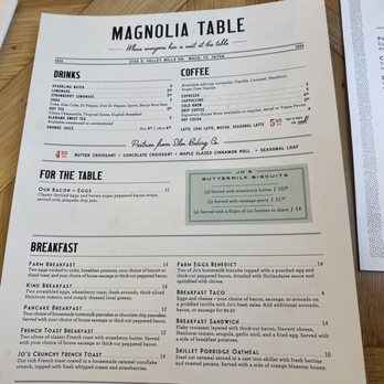 Magnolia Table - Breakfast menu - Breakfast & Brunch Near Me - Waco, Texas Magnolia Table - Breakfast menu - Breakfast & Brunch Near Me - Waco, Texas