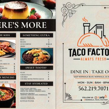 Norwalk Taco Factory - Menu 1 of 3 (August 2026) - Mexican Near Me - Norwalk, California Norwalk Taco Factory - Menu 1 of 3 (August 2026) - Mexican Near Me - Norwalk, California