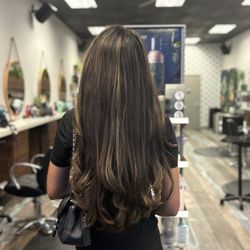 Soft blended highlights and cut by Evelyn