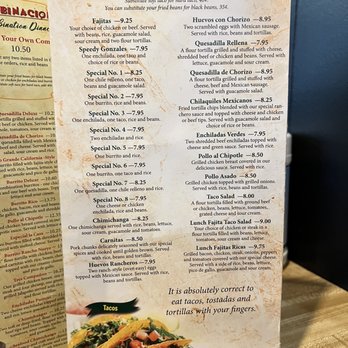 Compadres - Lunch menu - A printed lunch menu from a Mexican restaurant features dishes like fajitas, huevos con chorizo, quesadillas, and tacos, with prices and descriptions. - Mexican Near Me - Mercersburg, Pennsylvania