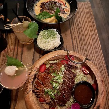 11 Tigers - Crying Tiger Steak Crying Tiger Steak 11 Tigers Tom Yum Ramen lychee martini - Asian Fusion Near Me - New York, New York