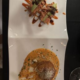 Split crispy rice & Arancini Split crispy rice & Arancini