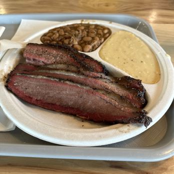Little Miss BBQ - One meat plate - brisket with two sides. - Barbeque Near Me - Phoenix, Arizona Little Miss BBQ - One meat plate - brisket with two sides. - Barbeque Near Me - Phoenix, Arizona