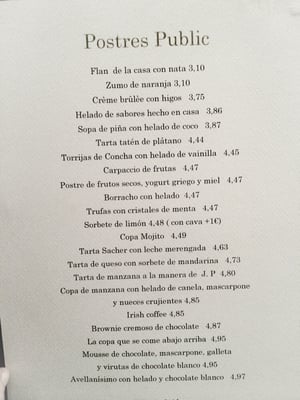 Menu photo 4 Public Madrid, M Menu photo 4 Public Madrid, M
