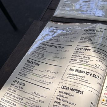 Udon Mugizo - Mountain View - Menu - Japanese Near Me - Mountain View, California