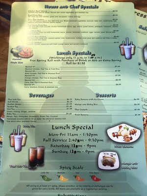 Menu photo 5 Tik's Thai Express Fairborn, OH