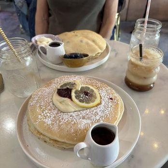 Cafe Italia - Lemon glazed pancakes with blueberry jam. - Cafes Near Me - Providence, Rhode Island
