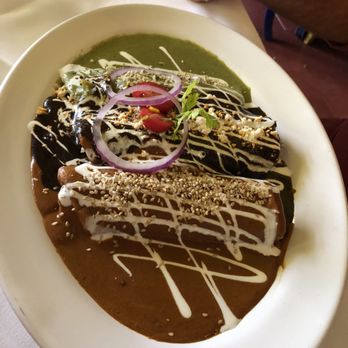 San Miguelito - Enmolladas with three kinds of mole - Mexican Near Me - Querétaro, QUE San Miguelito - Enmolladas with three kinds of mole - Mexican Near Me - Querétaro, QUE