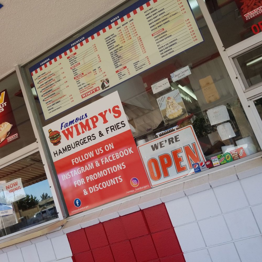 Wimpys Hamburger - Very courteous and prompt. Lots to choose from! Original spot to go to. Outside seating. Clean. Inside seating as well. - Burgers Near Me - Dinuba, California Wimpys Hamburger - Very courteous and prompt. Lots to choose from! Original spot to go to. Outside seating. Clean. Inside seating as well. - Burgers Near Me - Dinuba, California