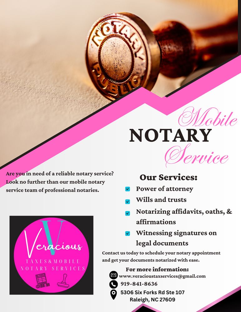 VERACIOUS TAX & MOBILE NOTARY SERVICES Updated April 2024 Request