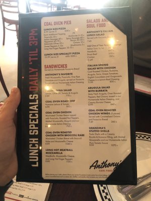 Menu photo 3 Anthony's Coal Fired Pizza & Wings Miami Lakes, FL