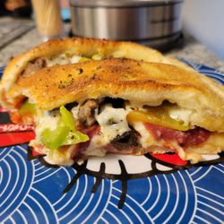 NY Giant Pizza - Calzone - Cross section for science. Mmmm...