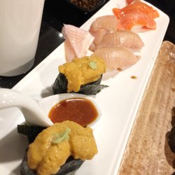Sun Sushi - Uni, Yellow Tail, Halibut and Salmon Sushi