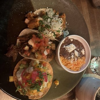Taco Local - Chicken Tinga Taco, Mango Braised Pork Taco, Shrimp Taco, Chorizo-Bacon Rice and Beans - Latin American Near Me - Madison, Wisconsin