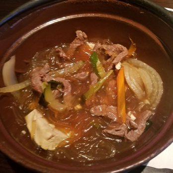 Kiku Sushi - Sukiyaki. Half way through it.  Lots of meat. Thicker cuts than I would have preferred.  Would have liked more napa as well.  Decent flavor. - Japanese Near Me - Monrovia, California