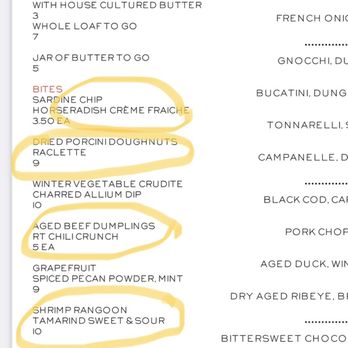 Rich Table - Circled in yellow are what I ordered. - New American Near Me - San Francisco, California Rich Table - Circled in yellow are what I ordered. - New American Near Me - San Francisco, California