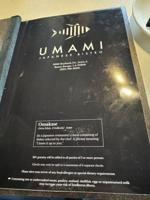 Menu photo 5 Umami Japanese Bistro Baton Rouge, LA Menu photo 5 Umami Japanese Bistro Baton Rouge, LA