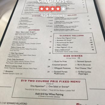 Tellers An American Chophouse - Tellers $20 Price Fixed Lunch Menu- Pick an Appetizer and an option from the Entrees section for $20!! Amazing deal - Steakhouses Near Me - Islip, New York Tellers An American Chophouse - Tellers $20 Price Fixed Lunch Menu- Pick an Appetizer and an option from the Entrees section for $20!! Amazing deal - Steakhouses Near Me - Islip, New York