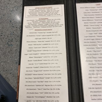 Stone Arch - Beer list - American Near Me - St Paul, Minnesota