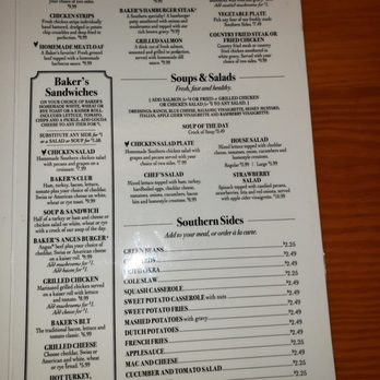 Baker's Kitchen - Menu - Southern Near Me - New Bern, North Carolina