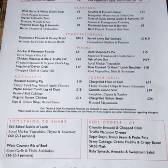 Bel & The Dragon - Dinner Menu - Gastropubs Near Me - Windsor, WNM