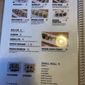 Mainichi Sushi - Vegetarian Roll and Small Roll menu at Mainichi Sushi in Berkeley. - Japanese Near Me - Berkeley, California