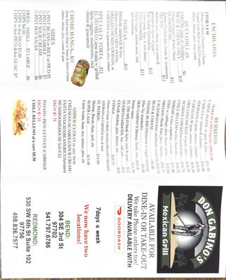 Menu photo 1 Don Gabino’s Mexican Grill Redmond, OR Menu photo 1 Don Gabino’s Mexican Grill Redmond, OR