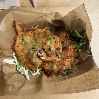 Namu - Korean Pancakes with seafood 5/13/19 (update, additional seafood used to be +$1, now its +$2) - Korean Near Me - Durham, North Carolina